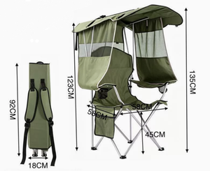 Chaise pliante verte avec auvent, confortable et légère, pour événements, camping et salle de sport, MOQ 200 commandes en gros - Product Image 4