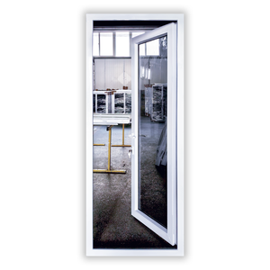 Puerta abatible de UPVC de grado comercial de diseño moderno para restaurante, cocina, vidrio templado y doble acristalamiento para centro comercial y salón - Product Image 2