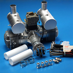 Original DLE Model Aircraft Engine DLE55 <b>Gasoline</b> Single Double Cylinder Two Stroke Side Exhaust Natural Wind Cooling Hand Start - Product Image 3