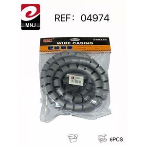 Guaina per cavi 28X1,5m grigia flessibile per gestione cavi 6 pezzi - Product Image 1