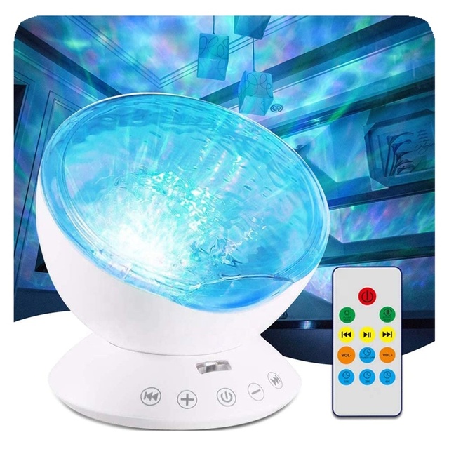 New Multi Color Ocean Wave Projector, LED Night Baby Sleep Light Projector for Bedroom Decoration Lamp