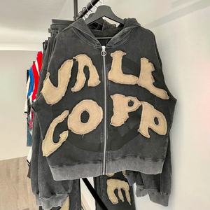 Ensemble survêtement personnalisé pour homme, streetwear, patchwork déchiré, sweat-shirt et pantalon de survêtement, ensemble de survêtement - Product Image 4