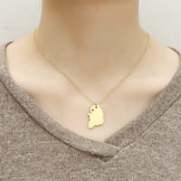 Hommes Femmes Pays Capitale Carte Ville Allemagne Portugal Espagne Séoul Washington Texas Plaqué Or Pendentif Colliers Vente en Gros