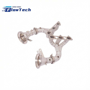 Colector de escape recto de acero inoxidable T304 de alto rendimiento FlowTech con escudo térmico para Porsche 992 GT3 4.0L - Product Image 2