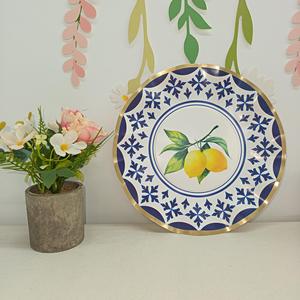 DAMAI Kid Happy Birthday Party Supplies Yellow Lemone Element Fruit Themed Plate <b>Disposable</b> <b>Tableware</b> Paper Plates Cups Napkins - Product Image 3