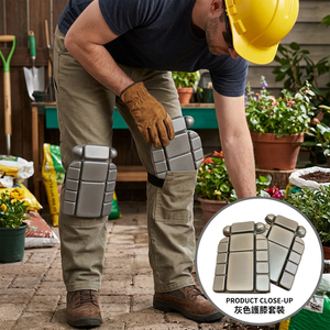 EVA Thick Lightweight <b>Gardening</b> & Construction Crawling Knee Pads with <b>Hook</b> & Loop Closure Unisex Adult Professional Use - Product Image 1
