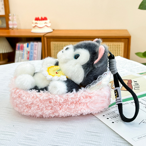 Juguete de Peluche de Perrito en Nido, Lindo y Adorable, para Niños, Mini Perro de Peluche, Llavero, Colgante para Bolsa, Regalo de Cumpleaños para Niñas - Product Image 2