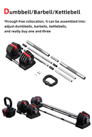 Ensemble de poids réglables 24 kg pour haltères, fourni directement par l'usine, entraîneur de gym intégré, utilisation universelle, acier au silicium durable