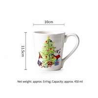 Services de table en céramique de Noël, assiettes et tasses festives à l'effigie de gnomes en aquarelle pour la décoration de table de Noël et les cadeaux