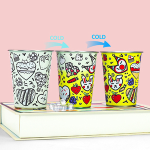 Tazza da Campeggio Impilabile Personalizzata per Birra, Caffè, <span class=keywords><strong>Acqua</strong></span>, 12 oz, Cambia Colore a Freddo, in Acciaio Inossidabile - Product Image 6