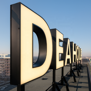 Personalizado enseigne 3D al aire libre <span class=keywords><strong>de</strong></span> negocios <span class=keywords><strong>de</strong></span> acero inoxidable RGB Led iluminado canal letra signo 3D Led frontal carta señalización - Product Image 4