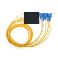 Module de répartiteur de fibre optique PLC ABS 1:8 SC UPC 1X8 monomode G657A1 avec pigtail de fibre, certifié CE, garantie 5 ans, occasion