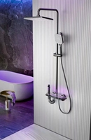 Tiktok nouvelle tendance or luxe mur accroché pistolet métal Piano clé affichage numérique Led thermostatique laiton cuivre salle de bain ensemble de douche
