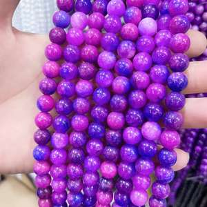 Vente en gros de perles de pierres précieuses naturelles de 8 mm, charoïte violette, agate, pierres précieuses, perles en vrac, perles de sugilite pour la fabrication de bijoux et de bracelets - Product Image 4