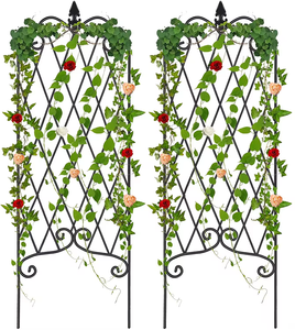 Treillis <span class=keywords><strong>de</strong></span> <span class=keywords><strong>jardin</strong></span> décoratif en métal, support <span class=keywords><strong>de</strong></span> grimpement en treillis diamanté pour roses et clématites, treillis pour plantes en pot et vignes, vente en gros - Product Image 1