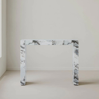 Table console en marbre blanc naturel KUMUSI, design Wabi-Sabi pour appartement, salon, hôtel, style rétro, meubles durables
