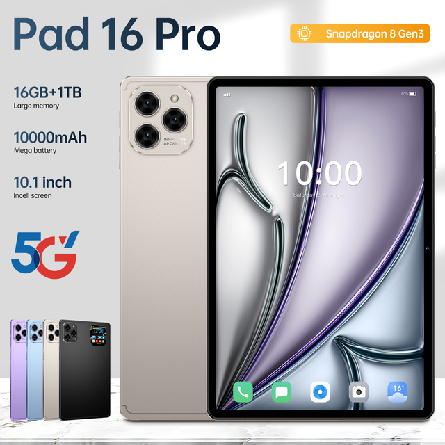 Pad 16 Pro 16+1T Android Tablet Pc Quad Core Tablet for Education 32MP Hot Tablet