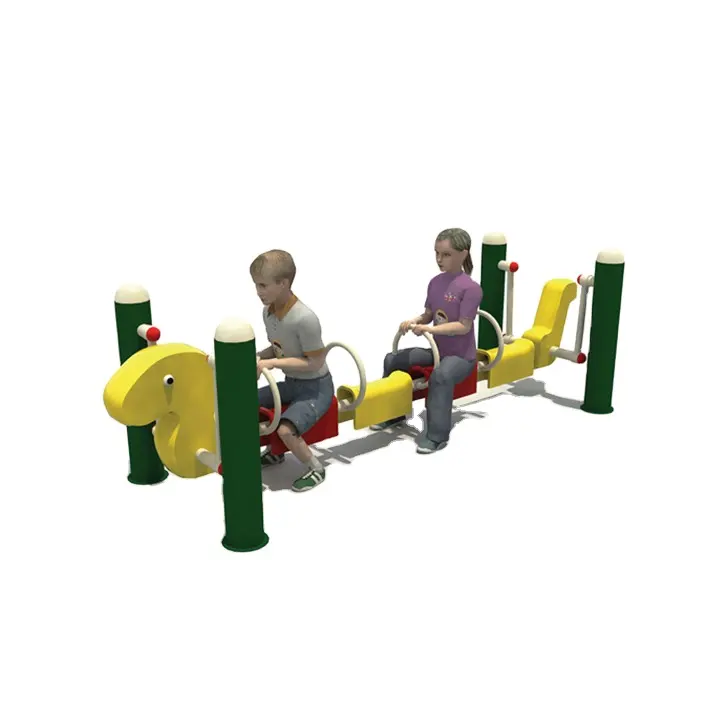 Children's favorite rocking horse with outdoor playground