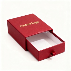 Emballage en carton standard de luxe avec logo personnalisé imprimé, estampage à chaud dorée, boîte <span class=keywords><strong>rigide</strong></span> coulissante avec ruban - Product Image 2