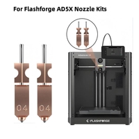 Upgrade Kit Nozzle Flashforge AD5X, Komponen Nozzle Flash Cast AD5X Baja Tahan Karat 0.4mm untuk Aksesoris Printer 3D