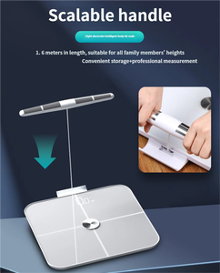 Bilancia impedenziometrica a otto elettrodi con controllo tramite app, bilancia elettronica intelligente per la misurazione della perdita di grasso, alimentata da 4 batterie da 1,5 mAh, G71E-BT - Product Image 6