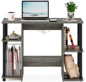<span class=keywords><strong>Bureau</strong></span> d'<span class=keywords><strong>ordinateur</strong></span> moderne avec rangement ouvert, gris/noir - Product Image 4