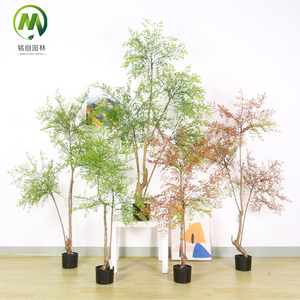 Plante artificielle en bambou <span class=keywords><strong>Nandina</strong></span> en pot, plastique vert, fausse plante d'intérieur pour la maison ou le bureau, décoration de jardin - Product Image 1