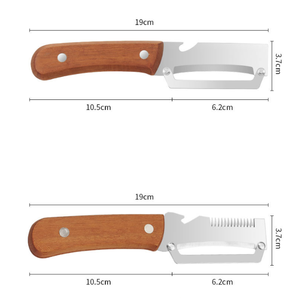 Pelador <span class=keywords><strong>de</strong></span> cocina <span class=keywords><strong>de</strong></span> acero inoxidable con mango <span class=keywords><strong>de</strong></span> <span class=keywords><strong>madera</strong></span> para pelar y cortar frutas y verduras, herramienta <span class=keywords><strong>de</strong></span> cocina, 1 unidad - Product Image 2