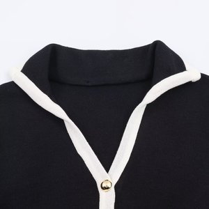 Taop & Za 2025 Mùa Thu/Mùa Đông mới phong cách Châu Âu và Mỹ mỏng phù hợp với thời trang khối màu cắt dài tay áo ngắn 0264403 - Product Image 4