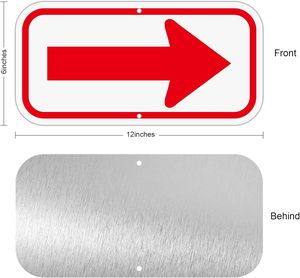 Panneaux de flèche réfléchissants en aluminium de 12x6 pouces, protégés contre les UV, durables, résistants aux intempéries, faciles à installer, utilisation intérieure/extérieure (rouge) - Product Image 1