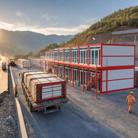 Maison pliable en structure acier préfabriquée avec chambre, design moderne, étanche, compacte, pour camp de construction routière