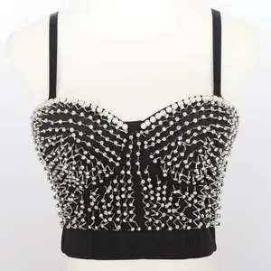 Hot Selling Customized Studded Drill Trimmings Corset Fashion Sling Corset Top For Women