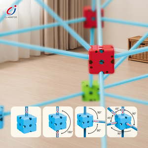 Chengji <span class=keywords><strong>Montessori</strong></span> educativo accatastamento castello giocattolo creativo 3D assemblare costruttore fai da te costruire castelli tunnel gioco tenda razzo - Product Image 4