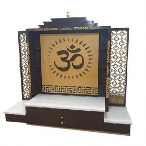 Trendy Teak Wooden Temple With OM Design Big Size Pooja Temples in Teak Wood for Sale Designer Large Size Teak Wood Temple - Product Image 1