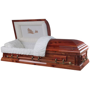 Fournitures funéraires Cercueil humain Surface originale naturelle Bois de pin massif Crémation Cercueil en bois Adulte Eco Cercueil - Product Image 1