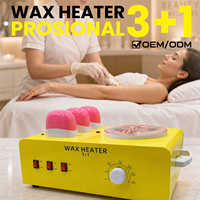 Chauffe-cire 3-en-1 200W, pot de 500ml, 3 cartouches de 100ml, interrupteur indépendant, contrôle de la température, pour épilation en salon, OEM ODM
