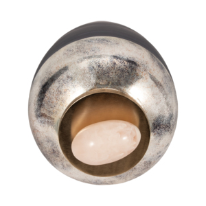 Vaso Decorativo in Vetro con Coperchio in Resina, Forma Ovale per Esposizione su Tavolo del Soggiorno, Elegante Elemento d'Arredo - Product Image 5