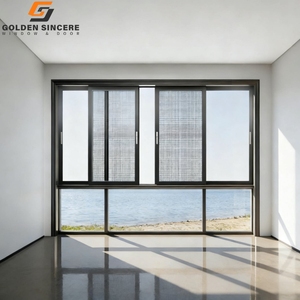 Fenêtre coulissante moderne en aluminium avec moustiquaire et verre trempé, prix usine GS, économie d'énergie pour maison et appartement - Product Image 2