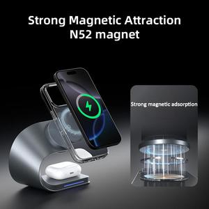 Support de chargeur magnétique sans fil <span class=keywords><strong>TEC</strong></span> Cooling 15W, station de charge rapide 4 en 1, dock en aluminium QC3.0 pour iPhone, Apple Watch, AirPods - Product Image 5