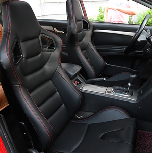 <span class=keywords><strong>Asientos</strong></span> Deportivos <span class=keywords><strong>Recaro</strong></span> Reclinables de Cuero PVC Negro con Costuras Negras y Respaldo de Cuero Carbono - Product Image 2