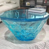 Table à thé époxy ronde en option, couleur unique, table à café en résine pure