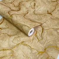 Papier peint en PVC doré à motifs marbrés, disponible en plusieurs couleurs, pour la décoration intérieure de la maison, des hôtels et des projets.