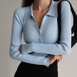 <span class=keywords><strong>Cardigan</strong></span> da donna slim-fit con scollo a V, cintura e fibbia, maniche lunghe, alla moda - Product Image 2