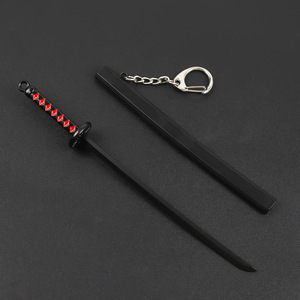 <span class=keywords><strong>Demon</strong></span> <span class=keywords><strong>Slayer</strong></span> Nichirin Blade Tanjiro Tomioka Giyuu Butterfly Ninja Porte-clés mousqueton en alliage métallique avec gaine 17cm - Product Image 3