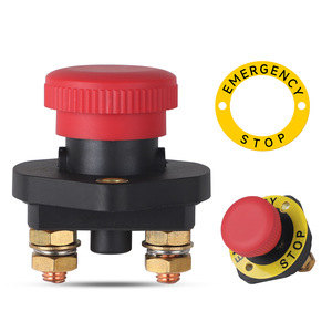 สวิตช์ปุ่มหยุดฉุกเฉิน150A M8 12-36V สีแดงสำหรับป้องกันเครื่องยนต์รถ - Product Image 1