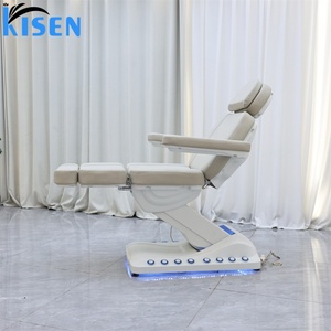 KISEN Professional Hospital Furniture 3 Motors Electric <b>Portable</b> Traditional Curved Massage <b>Table</b> PU Leather Foot Control LED - Product Image 3