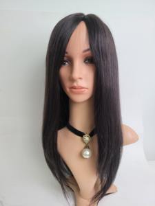 Peluca de Cabello Humano Liso de 16 Pulgadas, con Clip, Ligera, de Lujo, Color Negro Natural y Marrón, Transpirable, para Uso Diario - Product Image 3