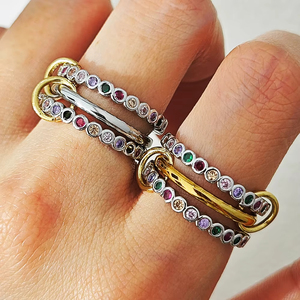 Y2K Fashion <strong>Ring</strong> <strong>Stack</strong> Set for Women Simple Colorful Round Zircon <strong>Silver</strong> Color Stacking Spinelli <strong>Rings</strong> Female Jewelry Gift SR019 - Product Image 4