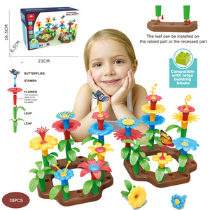 Juguetes de Bloques para Niñas, Juego de Ensamblaje de Flores, Juguetes Apilables, <span class=keywords><strong>Juegos</strong></span> de Construcción de Jardín de Mariposas y Flores DIY - Product Image 2