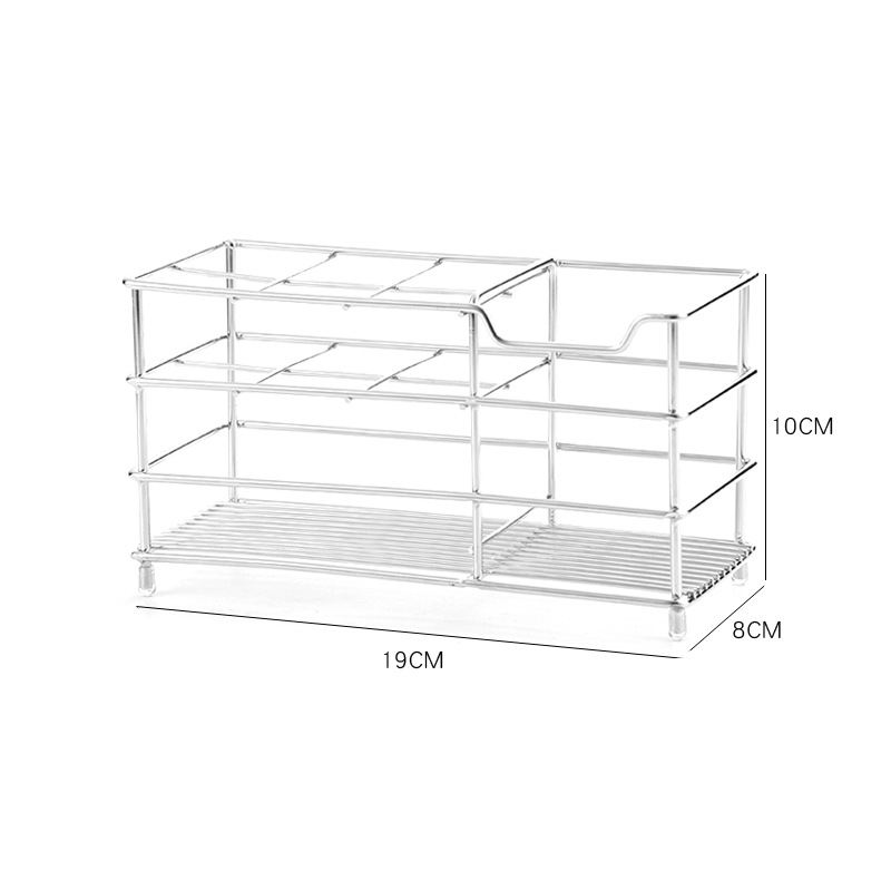 สีเงิน 19Lx8Wx10H cm(ชั้นวางแปรงสีฟัน 6 ช่องพร้อมแป้ง)